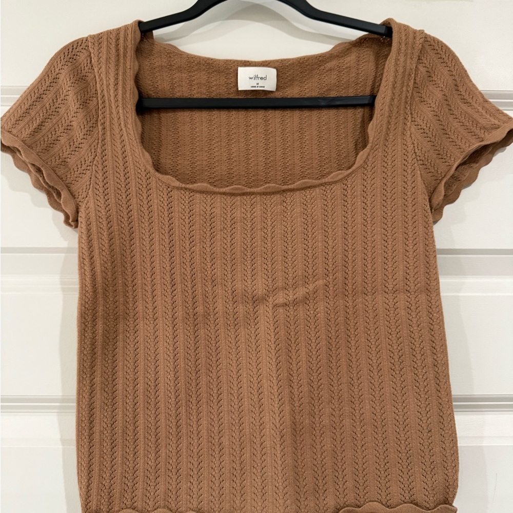 Wilfred Tan Knit Top